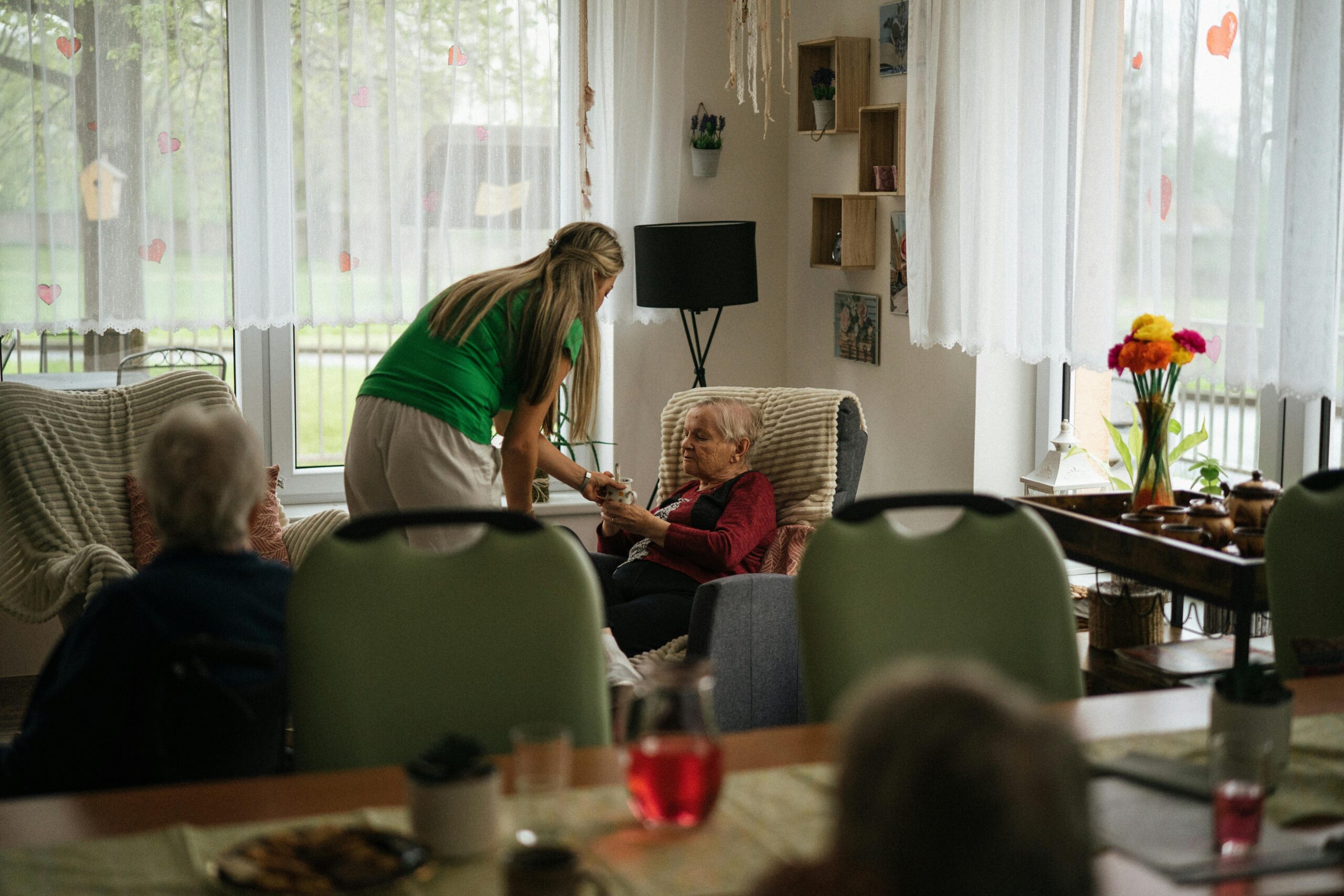 caring for elderly parent in a facility.